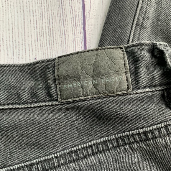 American Eagle Womens High Rise Black Jeans Denim Distressed Tapered Leg Size 0 - Picture 3 of 11